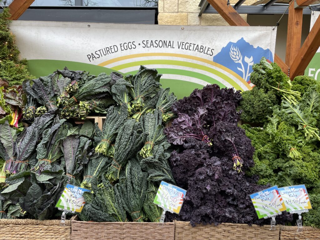 西雅圖的農民市集（Ballard Farmers Market），各式各樣的羽衣甘藍（kale）。